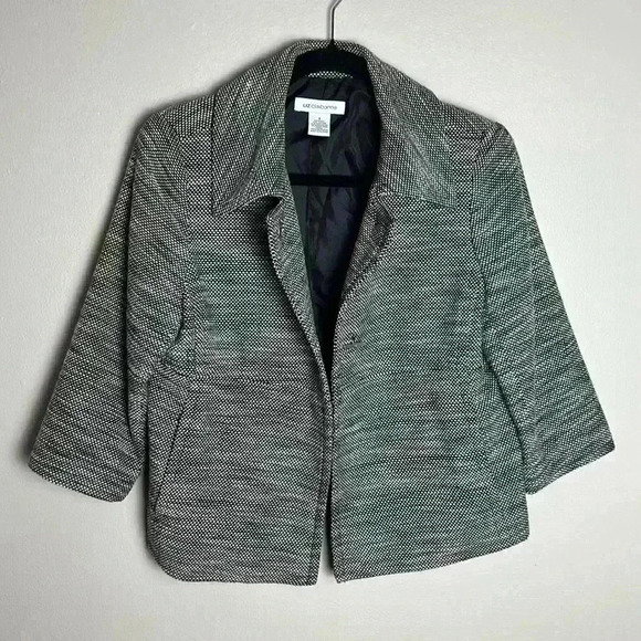 Liz Claiborne Small Cropped Jacket Blazer 3/4 Sleeves Office Career Pockets - Picture 7 of 13